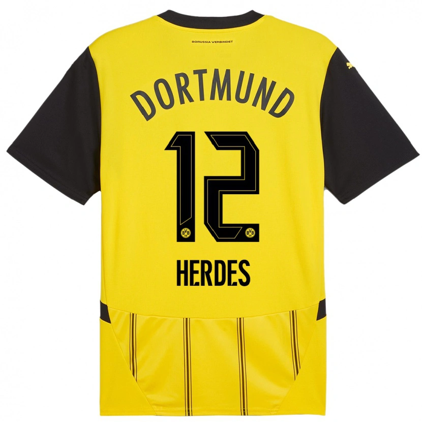 Danxen Kid Leon Herdes #12 Yellow Black Home Jersey 2024/25 T-Shirt