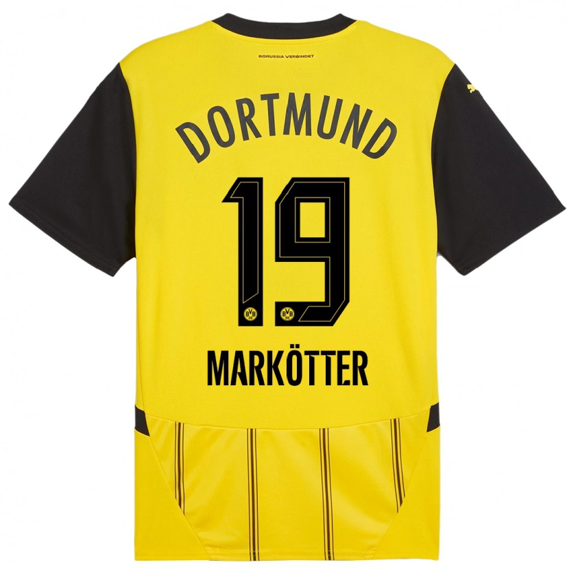 Danxen Kid Jonah Markötter #19 Yellow Black Home Jersey 2024/25 T-Shirt