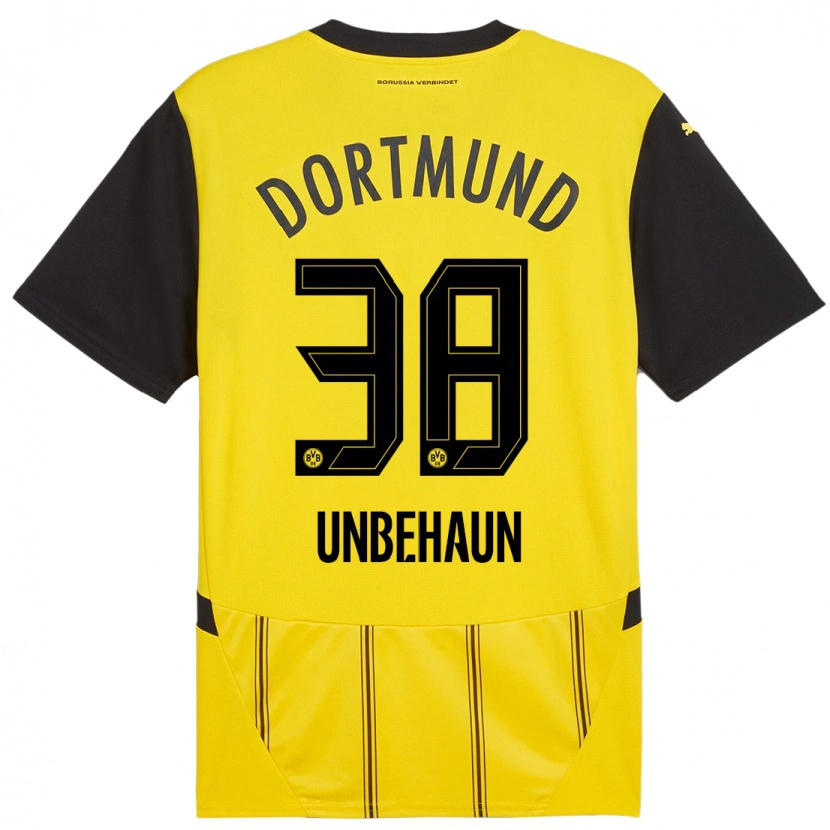 Danxen Kid Luca Unbehaun #38 Yellow Black Home Jersey 2024/25 T-Shirt