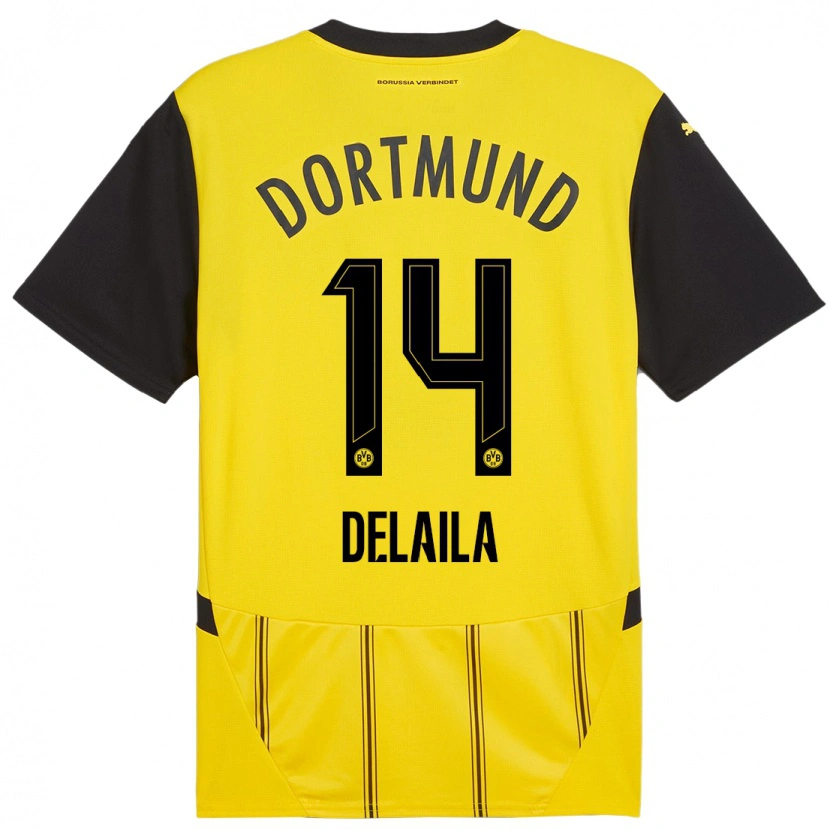 Danxen Kid Amega Delaila #14 Yellow Black Home Jersey 2024/25 T-Shirt