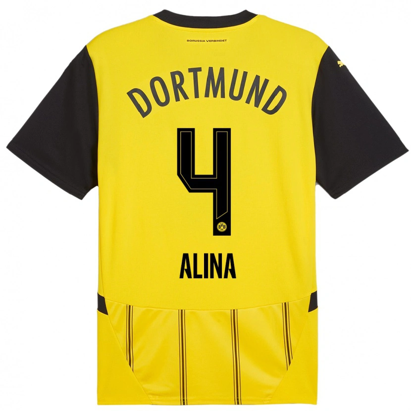 Danxen Kid Grijseels Alina #4 Yellow Black Home Jersey 2024/25 T-Shirt