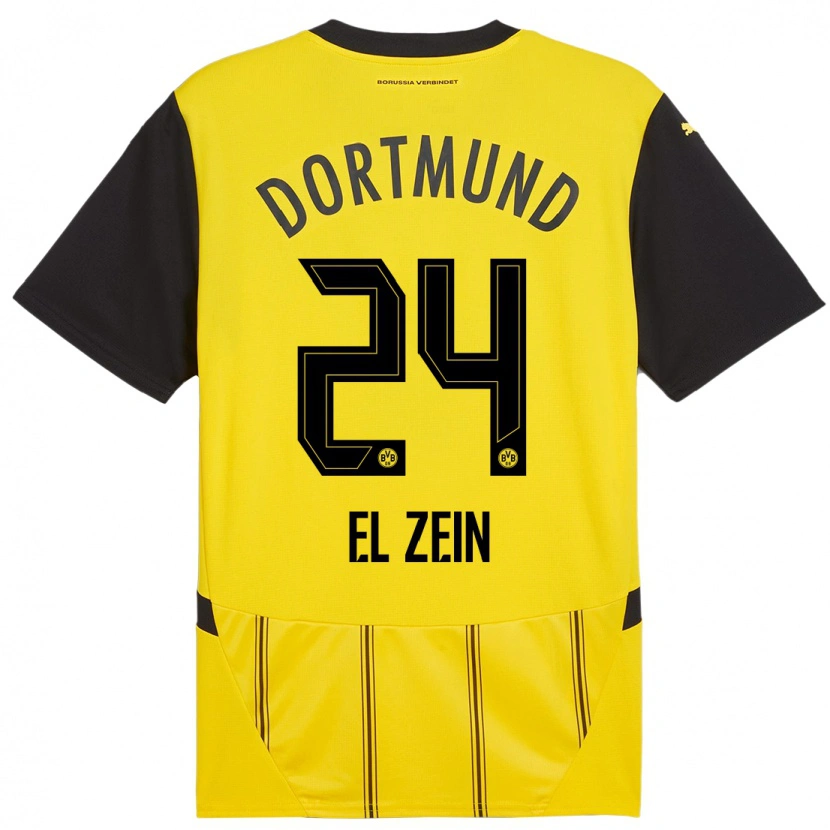 Danxen Kid Abu-Bekir Omer El-Zein #24 Yellow Black Home Jersey 2024/25 T-Shirt