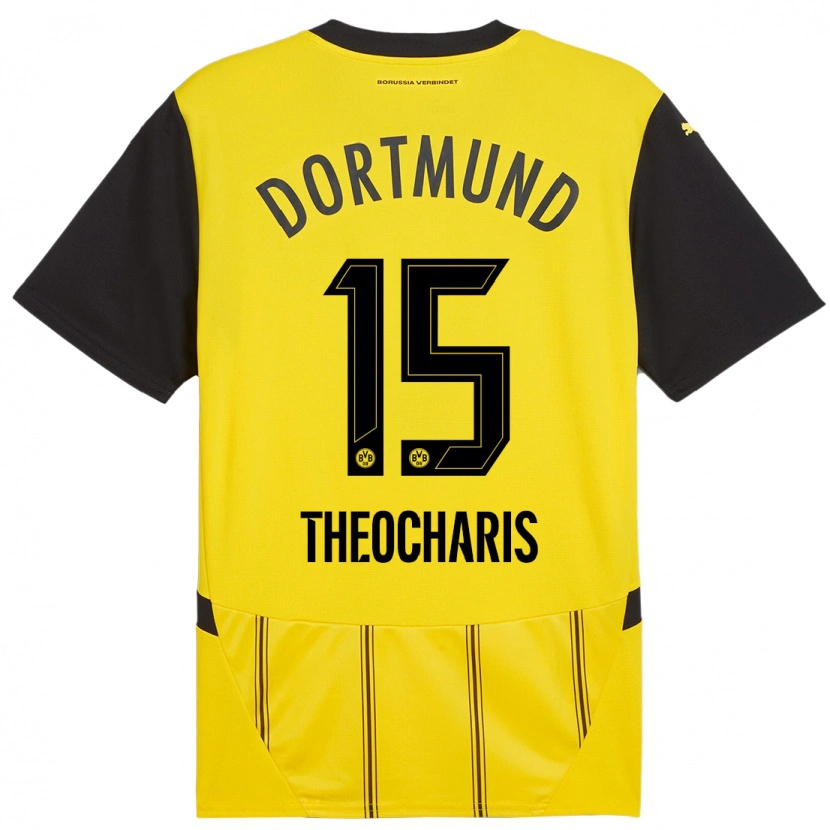 Danxen Kid Elefterios Theocharis #15 Yellow Black Home Jersey 2024/25 T-Shirt