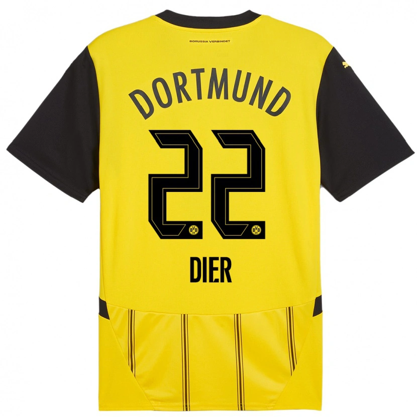 Danxen Kid Henrik Dier #22 Yellow Black Home Jersey 2024/25 T-Shirt