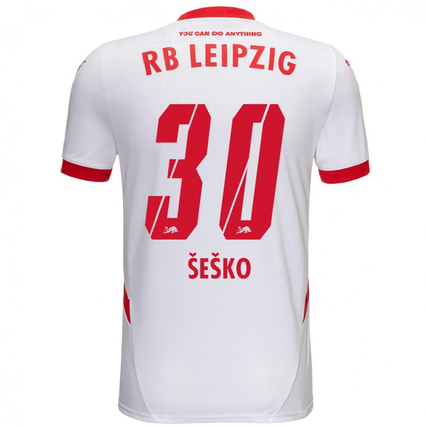 Danxen Kid Benjamin Sesko #30 White Red Home Jersey 2024/25 T-Shirt