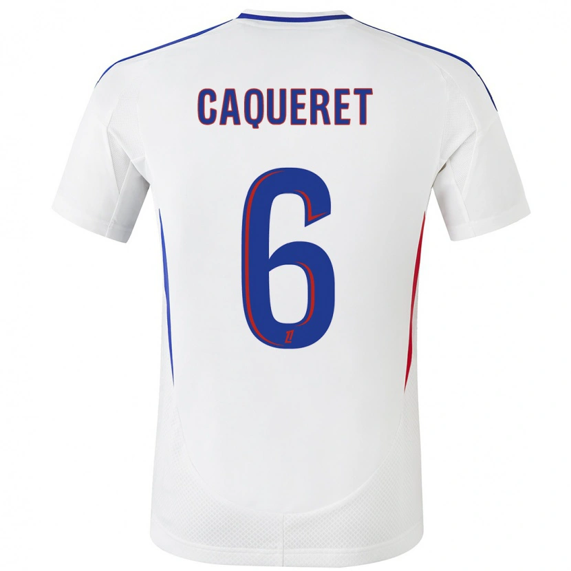 Danxen Kid Maxence Caqueret #6 White Blue Home Jersey 2024/25 T-Shirt