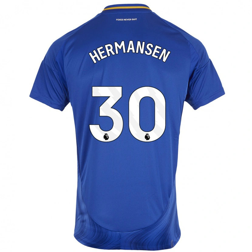 Danxen Kid Mads Hermansen #30 Blue White Home Jersey 2024/25 T-Shirt