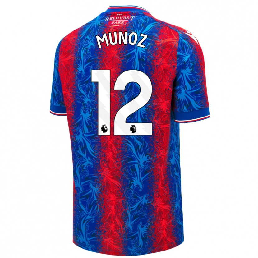 Danxen Kid Daniel Muñoz #12 Red Blue Stripes Home Jersey 2024/25 T-Shirt