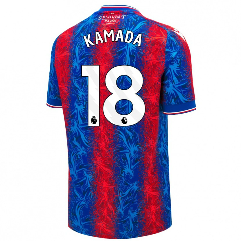 Danxen Kid Daichi Kamada #18 Red Blue Stripes Home Jersey 2024/25 T-Shirt