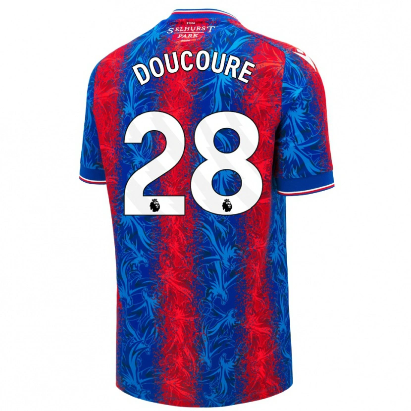 Danxen Kid Cheick Doucouré #28 Red Blue Stripes Home Jersey 2024/25 T-Shirt