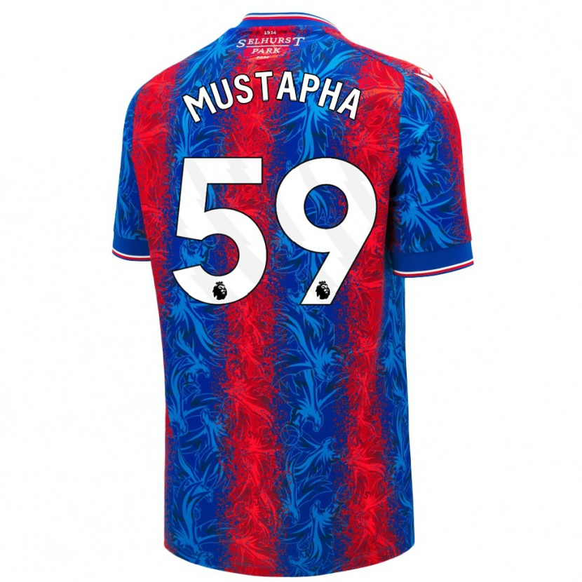 Danxen Kid Hindolo Mustapha #59 Red Blue Stripes Home Jersey 2024/25 T-Shirt