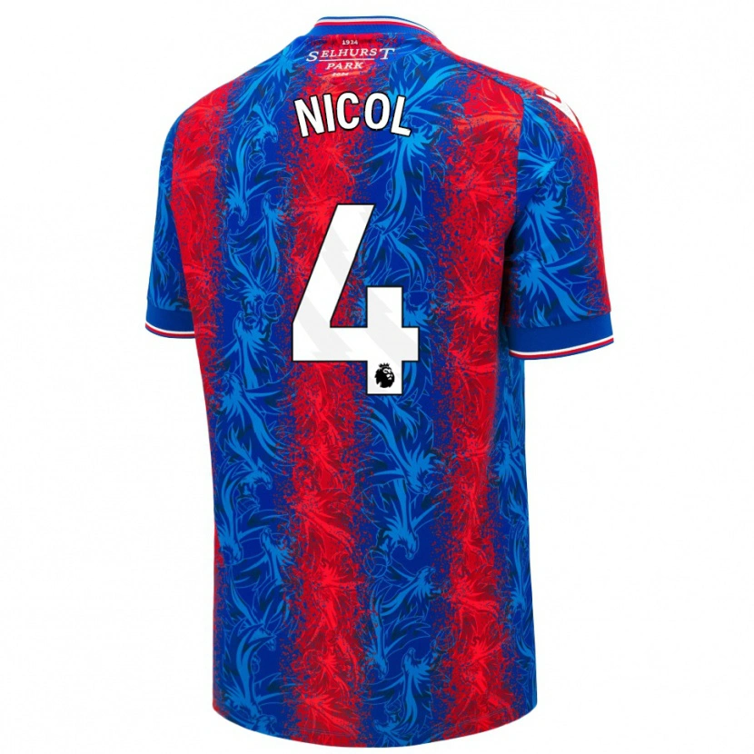 Danxen Kid Leigh Nicol #4 Red Blue Stripes Home Jersey 2024/25 T-Shirt