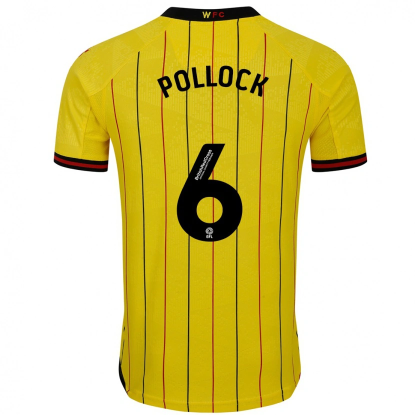 Danxen Kid Mattie Pollock #6 Yellow Black Home Jersey 2024/25 T-Shirt