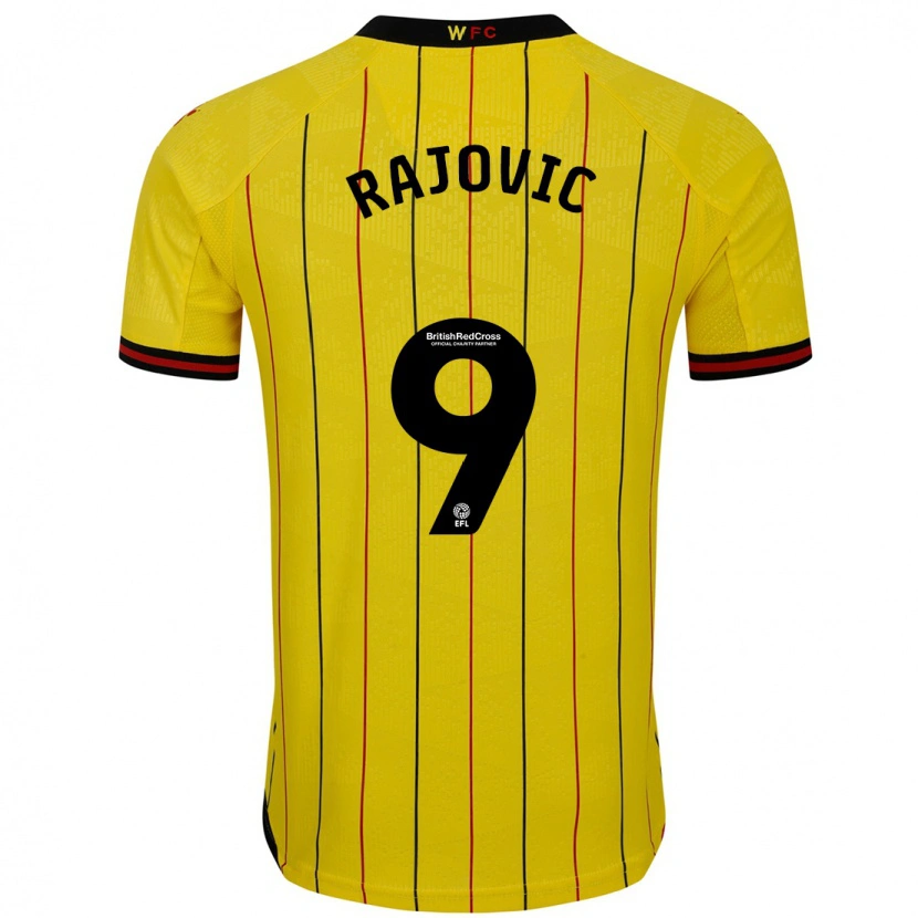 Danxen Kid Mileta Rajovic #9 Yellow Black Home Jersey 2024/25 T-Shirt