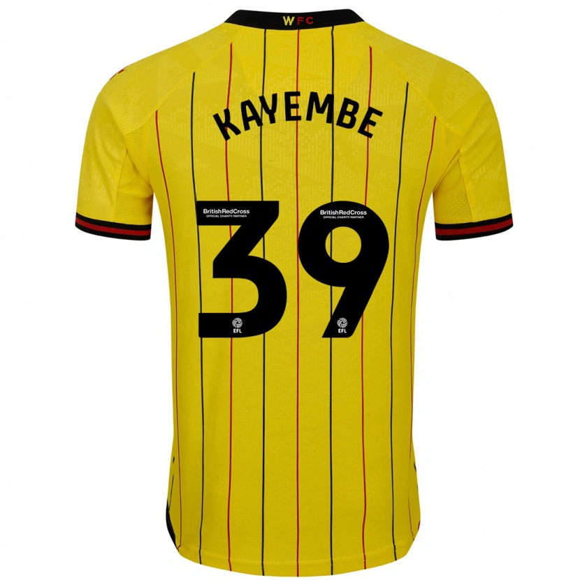 Danxen Kid Edo Kayembe #39 Yellow Black Home Jersey 2024/25 T-Shirt