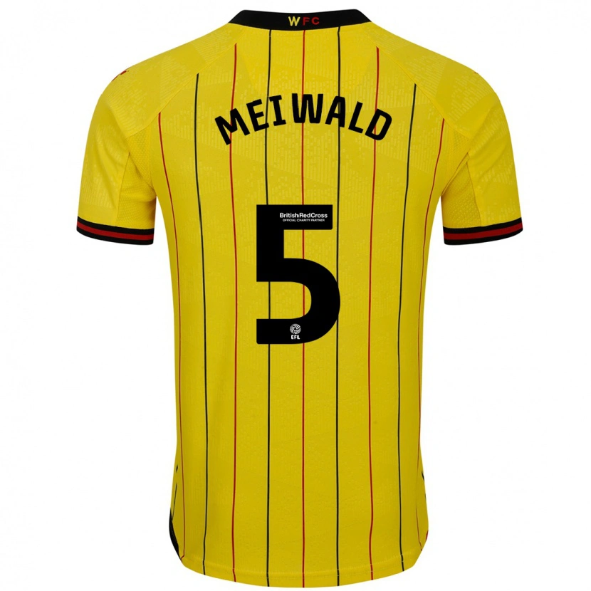 Danxen Kid Anne Meiwald #5 Yellow Black Home Jersey 2024/25 T-Shirt