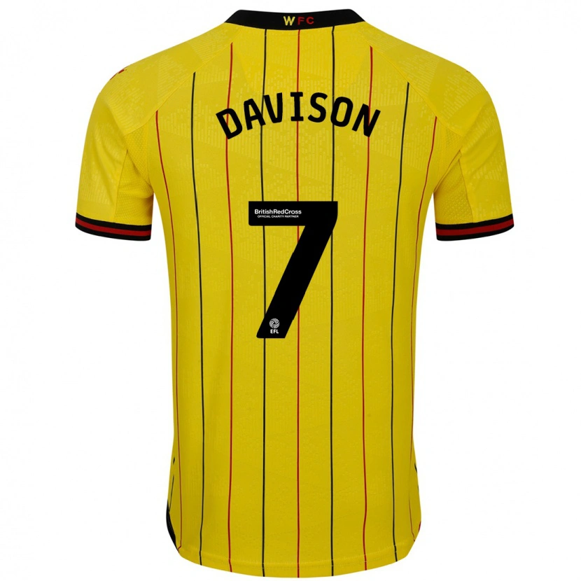 Danxen Kid Gemma Davison #7 Yellow Black Home Jersey 2024/25 T-Shirt