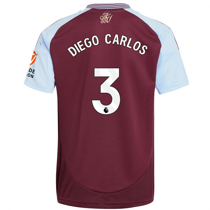 Danxen Kid Diego Carlos #3 Burgundy Sky Blue Home Jersey 2024/25 T-Shirt