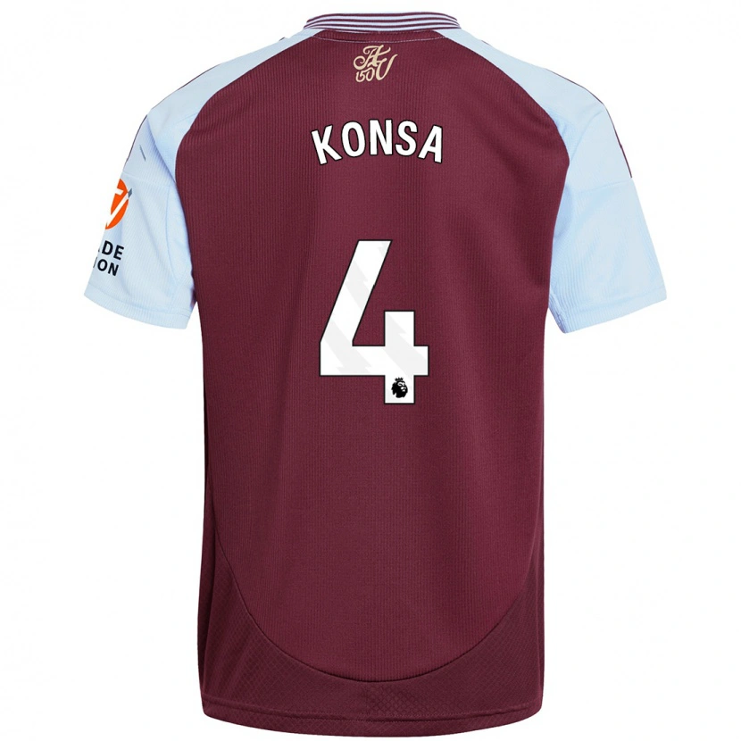 Danxen Kid Ezri Konsa #4 Burgundy Sky Blue Home Jersey 2024/25 T-Shirt