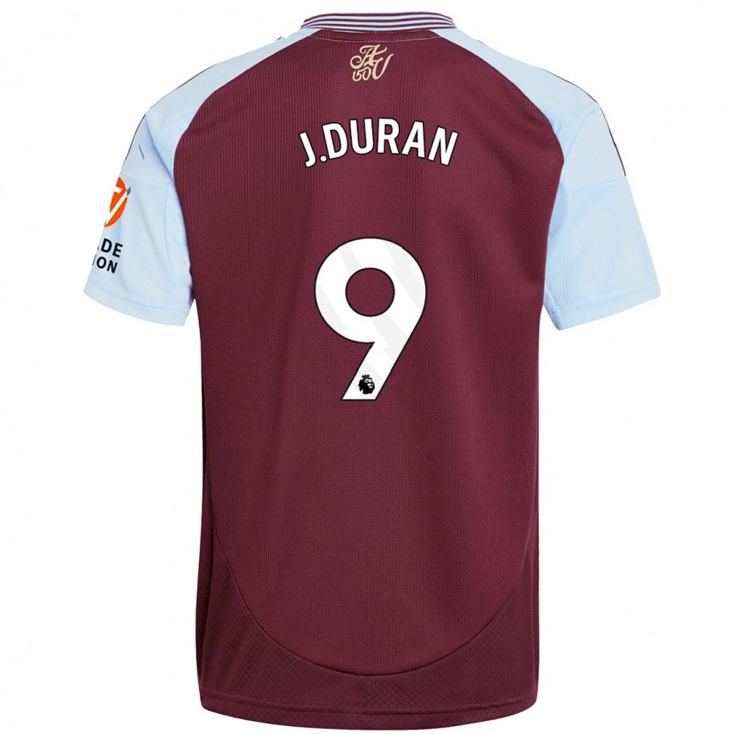 Danxen Kid Jhon Durán #9 Burgundy Sky Blue Home Jersey 2024/25 T-Shirt