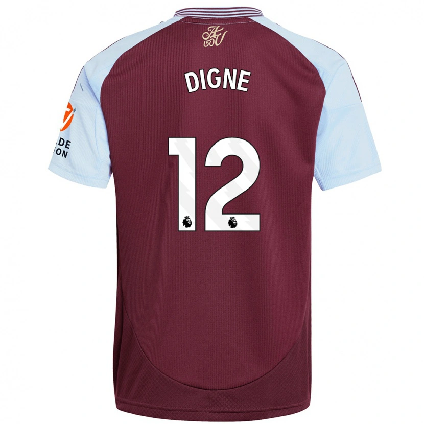 Danxen Kid Lucas Digne #12 Burgundy Sky Blue Home Jersey 2024/25 T-Shirt