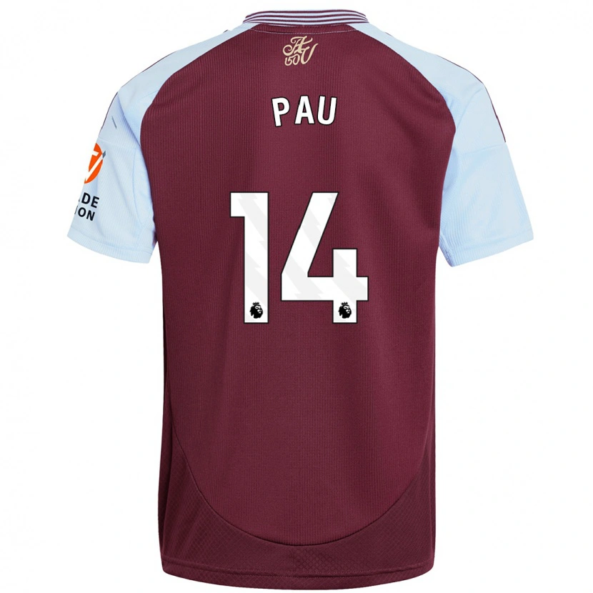 Danxen Kid Pau Torres #14 Burgundy Sky Blue Home Jersey 2024/25 T-Shirt