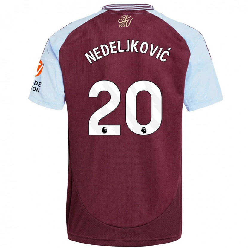 Danxen Kid Kosta Nedeljkovic #20 Burgundy Sky Blue Home Jersey 2024/25 T-Shirt