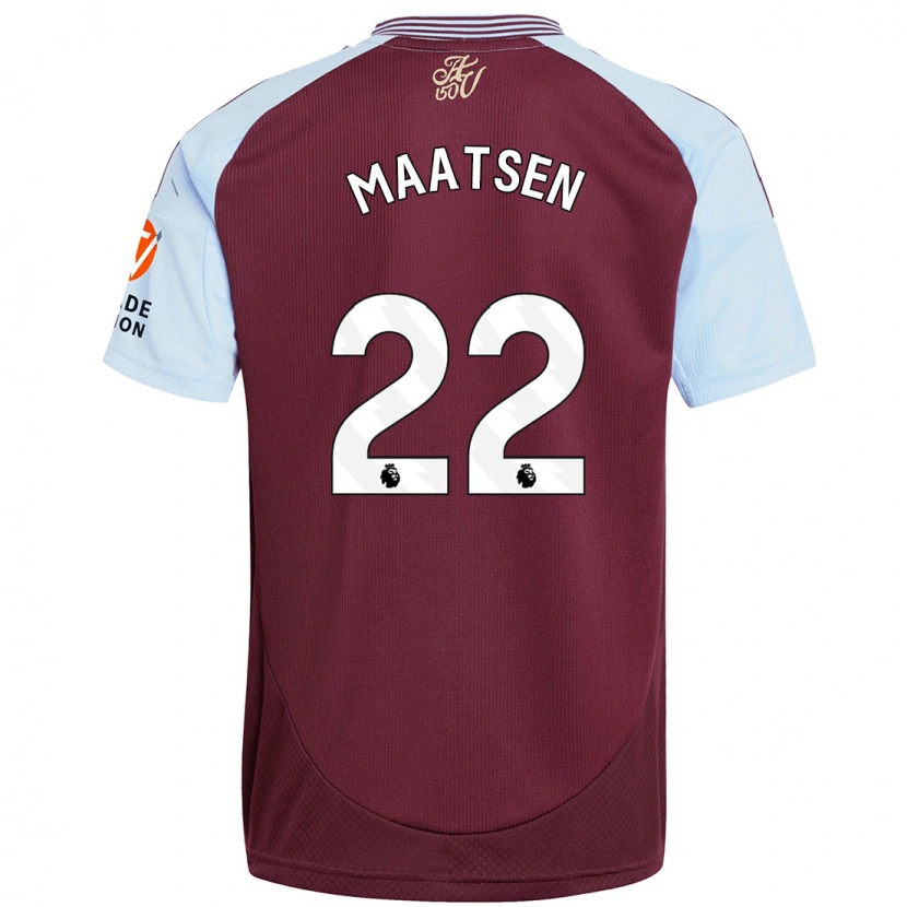 Danxen Kid Ian Maatsen #22 Burgundy Sky Blue Home Jersey 2024/25 T-Shirt