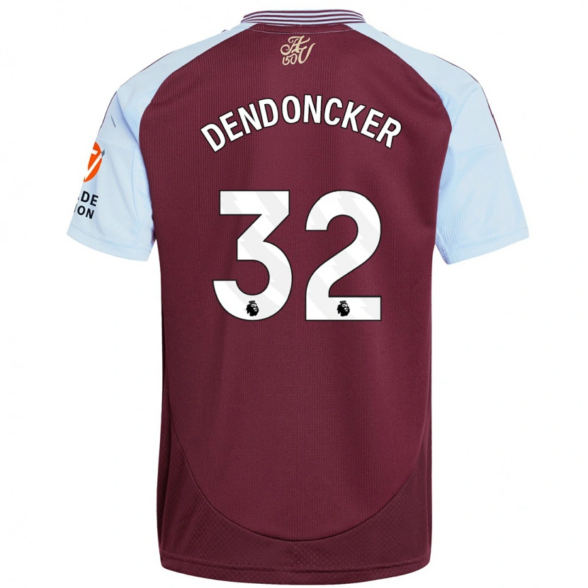 Danxen Kid Leander Dendoncker #32 Burgundy Sky Blue Home Jersey 2024/25 T-Shirt