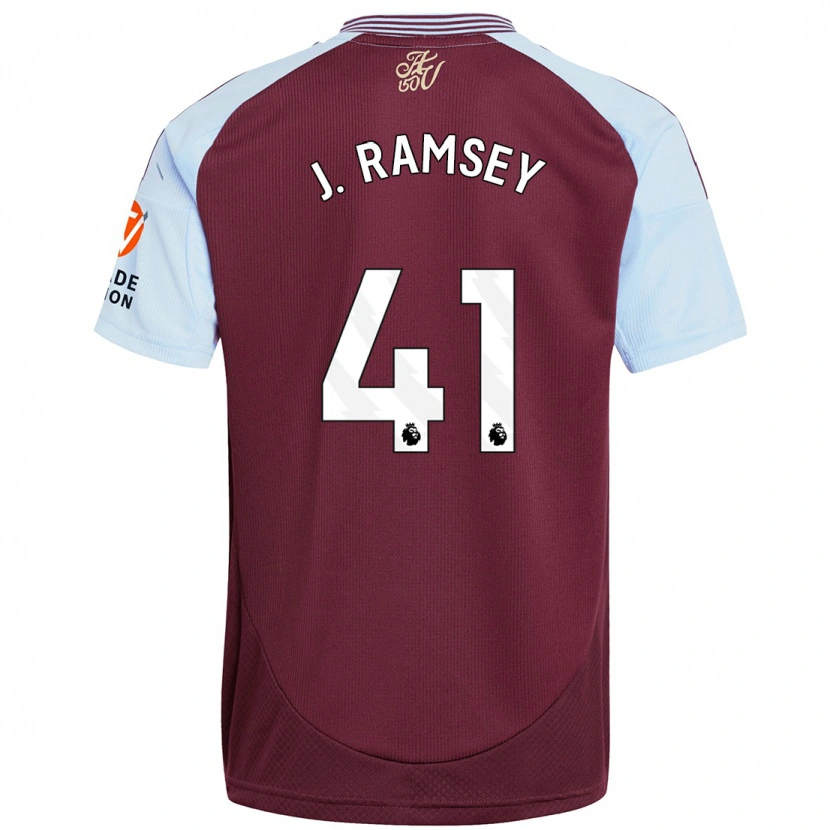 Danxen Kid Jacob Ramsey #41 Burgundy Sky Blue Home Jersey 2024/25 T-Shirt