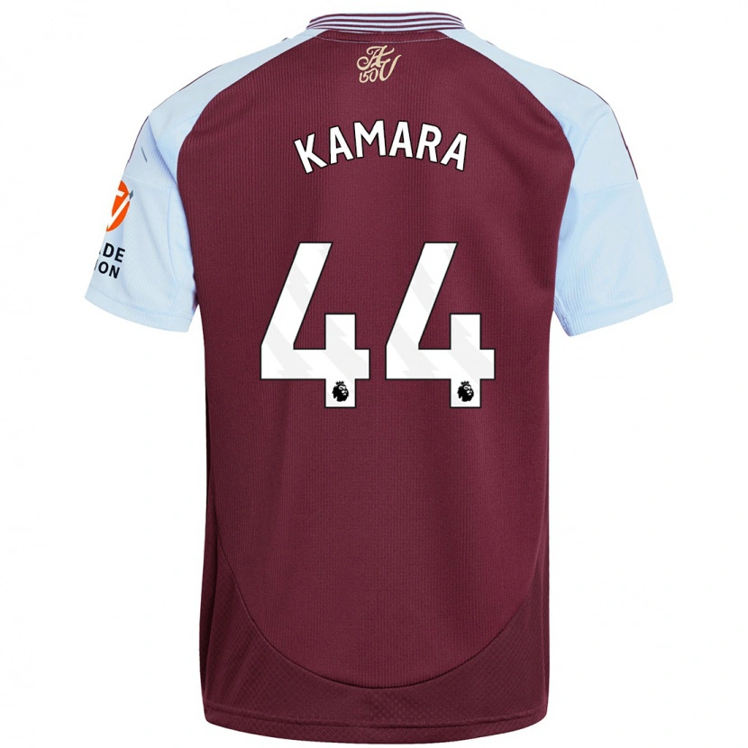 Danxen Kid Boubacar Kamara #44 Burgundy Sky Blue Home Jersey 2024/25 T-Shirt