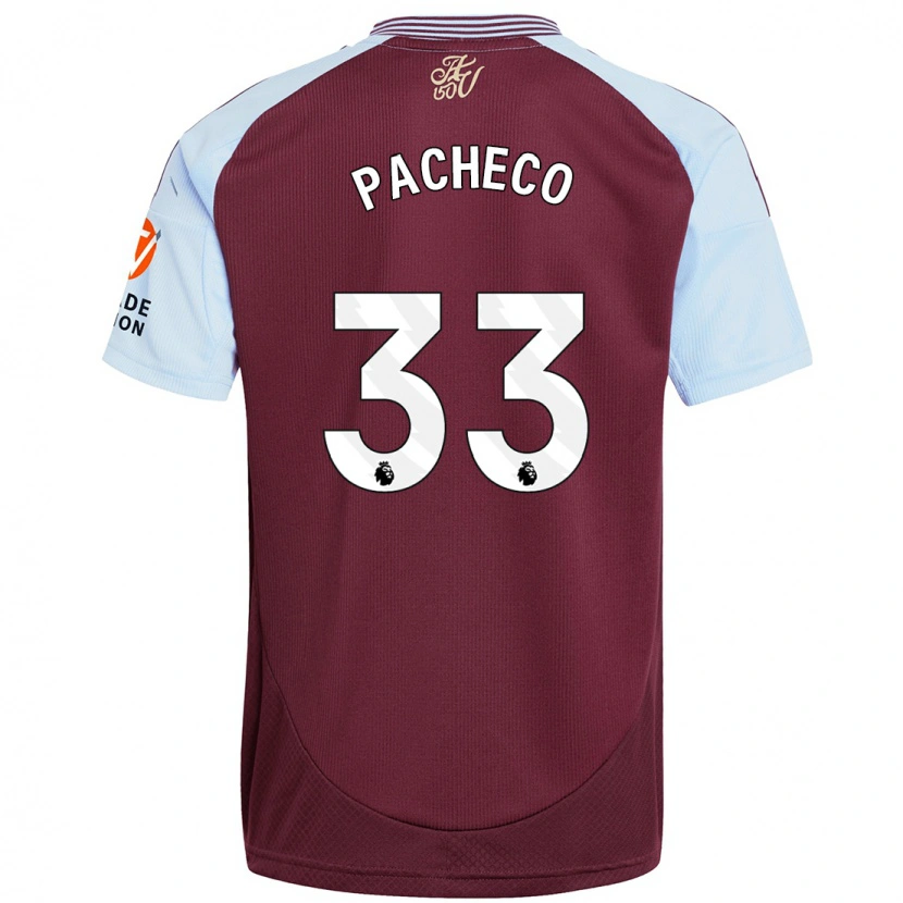 Danxen Kid Maz Pacheco #33 Burgundy Sky Blue Home Jersey 2024/25 T-Shirt