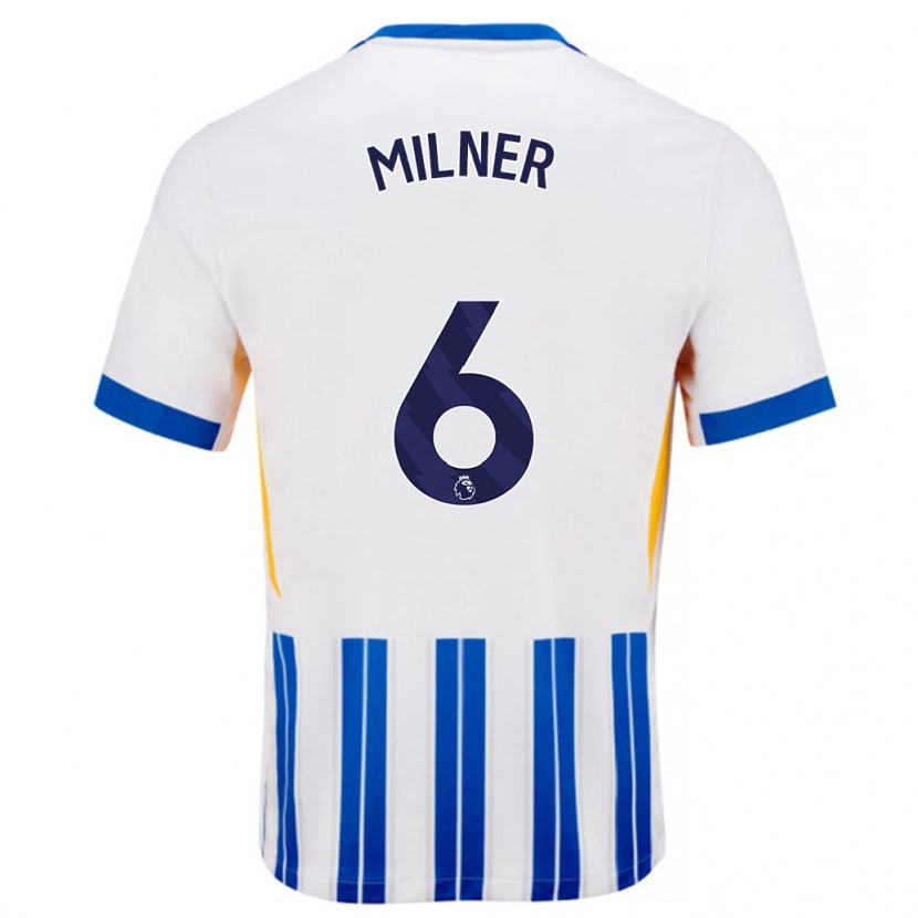 Danxen Kid James Milner #6 White Blue Pinstripes Home Jersey 2024/25 T-Shirt