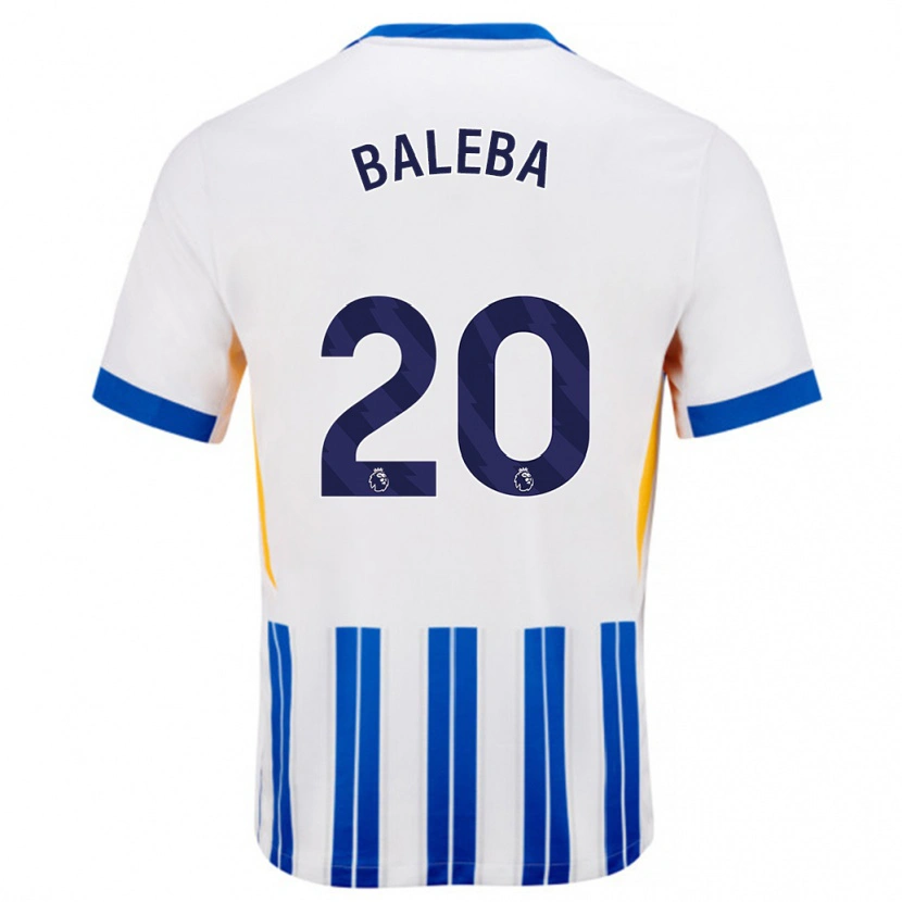 Danxen Kid Carlos Baleba #20 White Blue Pinstripes Home Jersey 2024/25 T-Shirt