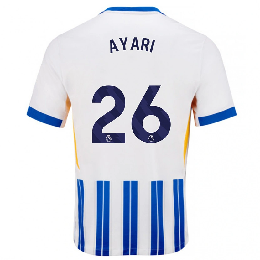 Danxen Kid Yasin Ayari #26 White Blue Pinstripes Home Jersey 2024/25 T-Shirt