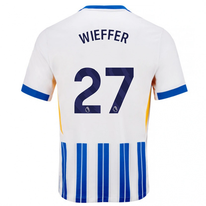 Danxen Kid Mats Wieffer #27 White Blue Pinstripes Home Jersey 2024/25 T-Shirt