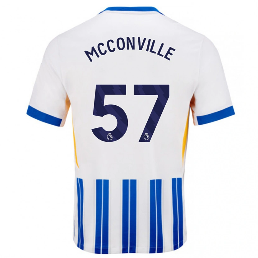 Danxen Kid Ruairi Mcconville #57 White Blue Pinstripes Home Jersey 2024/25 T-Shirt