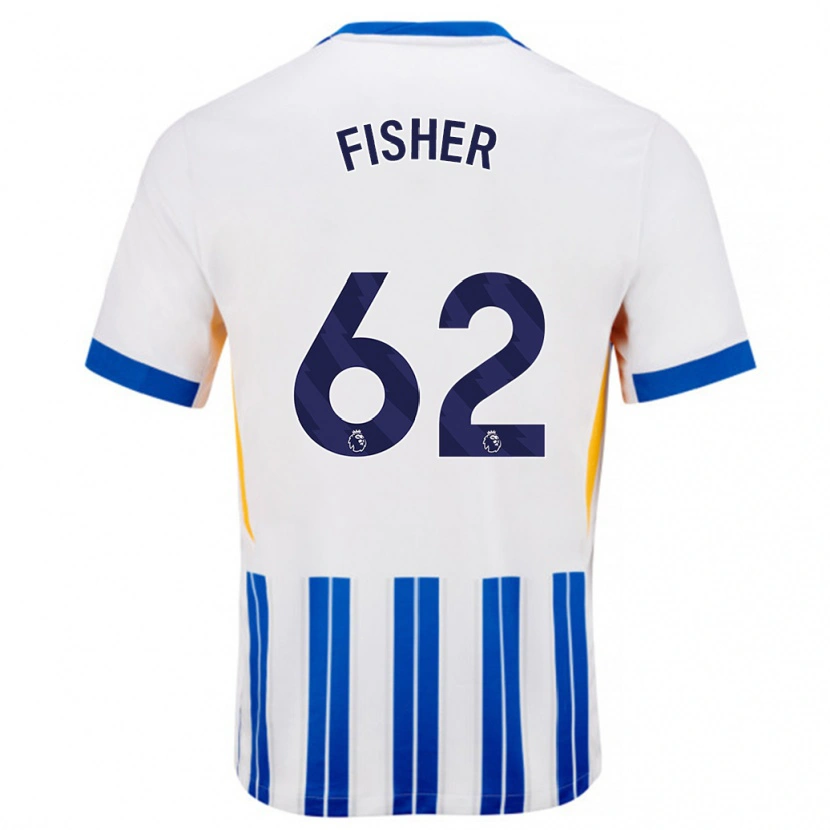 Danxen Kid Hugo Fisher #62 White Blue Pinstripes Home Jersey 2024/25 T-Shirt