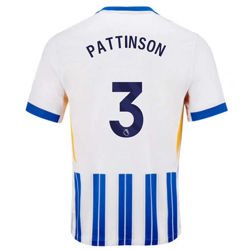 Danxen Kid Poppy Pattinson #3 White Blue Pinstripes Home Jersey 2024/25 T-Shirt