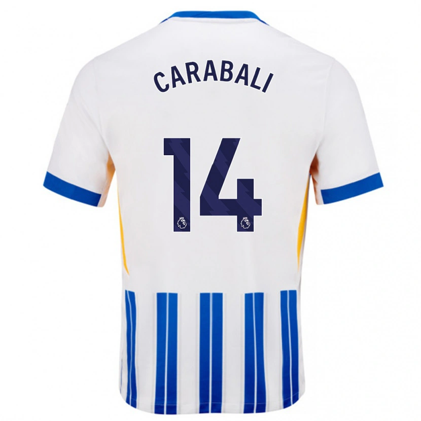 Danxen Kid Jorelyn Carabalí #14 White Blue Pinstripes Home Jersey 2024/25 T-Shirt