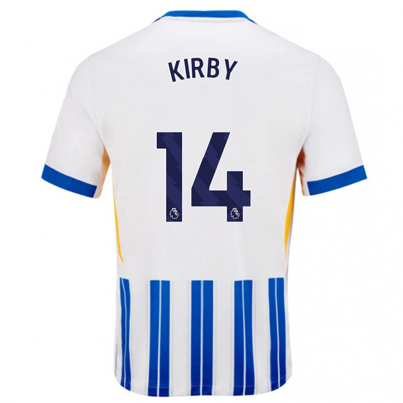 Danxen Kid Fran Kirby #14 White Blue Pinstripes Home Jersey 2024/25 T-Shirt