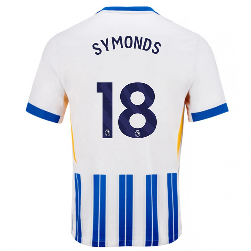 Danxen Kid Maisie Symonds #18 White Blue Pinstripes Home Jersey 2024/25 T-Shirt