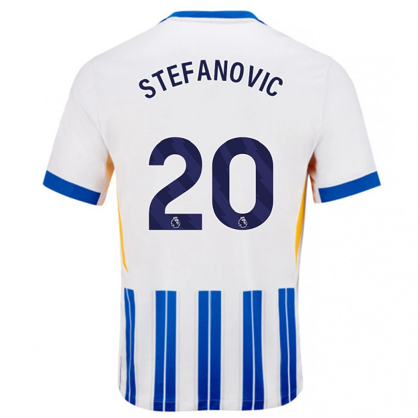 Danxen Kid Dejana Stefanović #20 White Blue Pinstripes Home Jersey 2024/25 T-Shirt