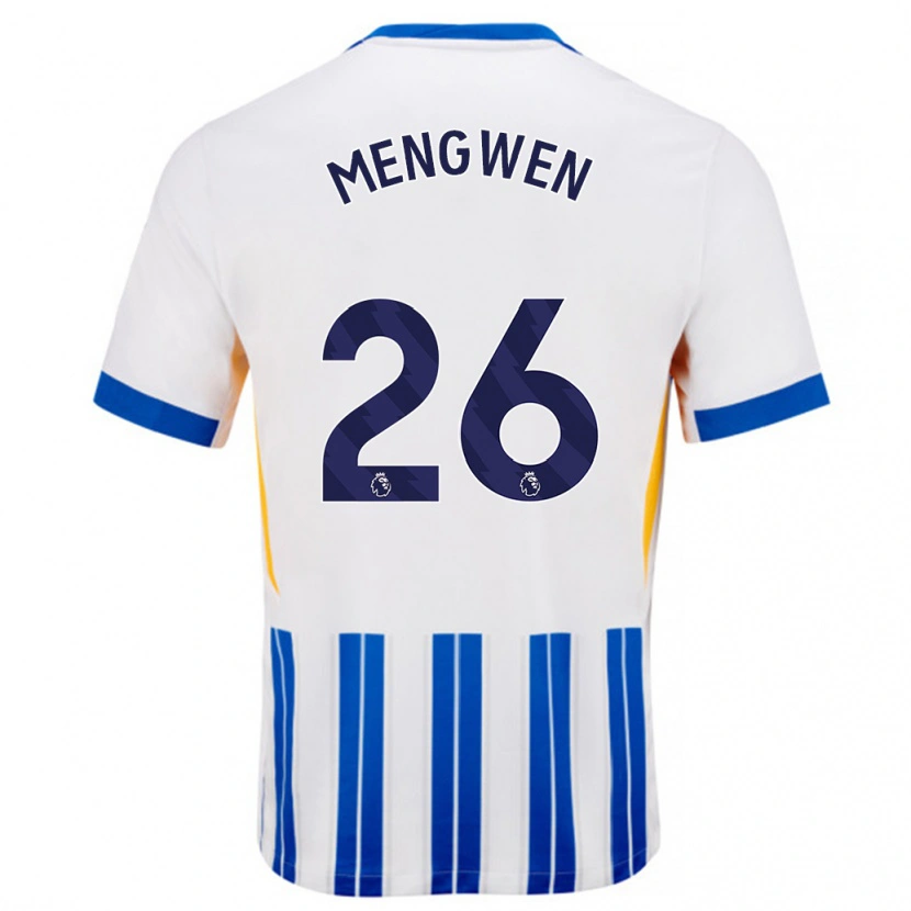 Danxen Kid Li Mengwen #26 White Blue Pinstripes Home Jersey 2024/25 T-Shirt