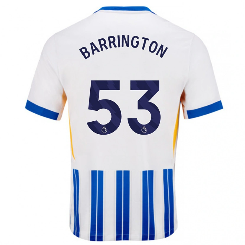 Danxen Kid Luca Barrington #53 White Blue Pinstripes Home Jersey 2024/25 T-Shirt