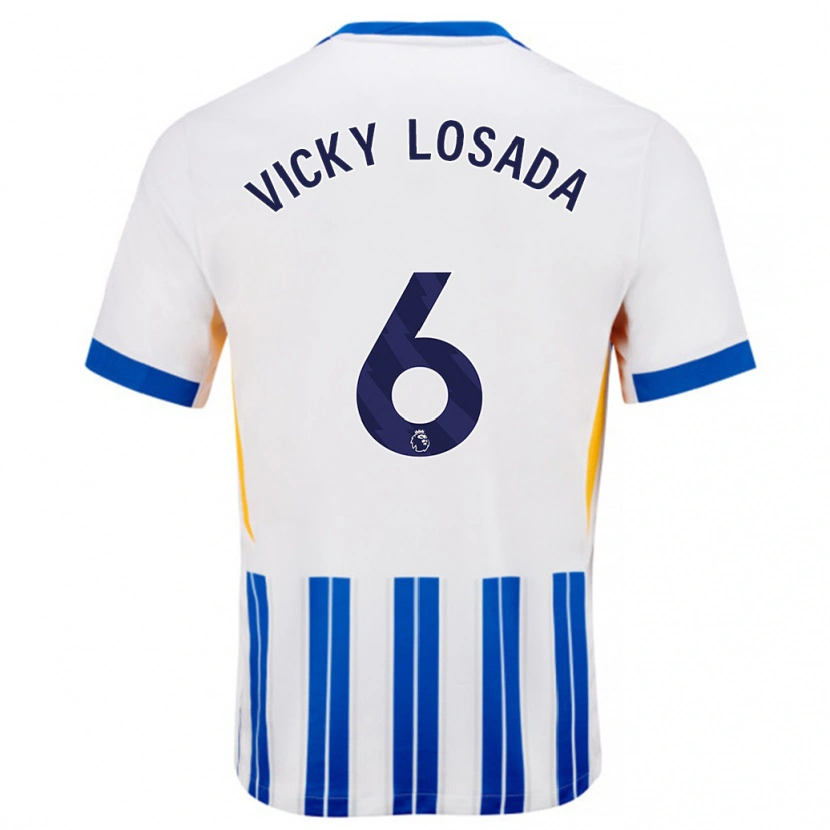 Danxen Kid María Victoria Losada Gómez #6 White Blue Pinstripes Home Jersey 2024/25 T-Shirt