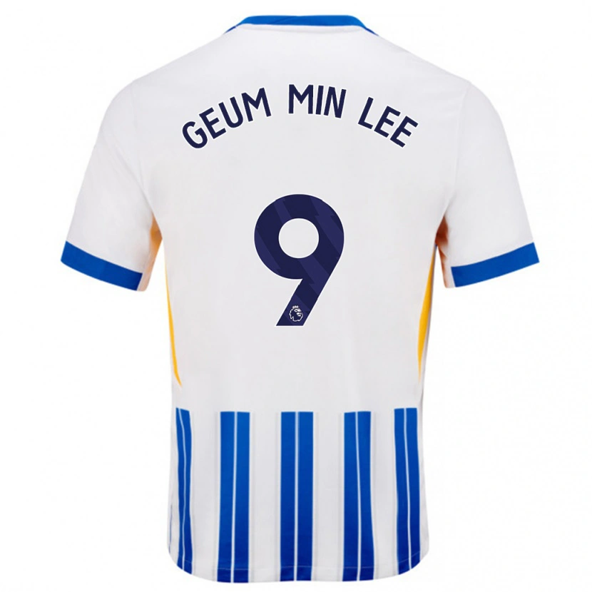 Danxen Kid Lee Geum-Min #9 White Blue Pinstripes Home Jersey 2024/25 T-Shirt