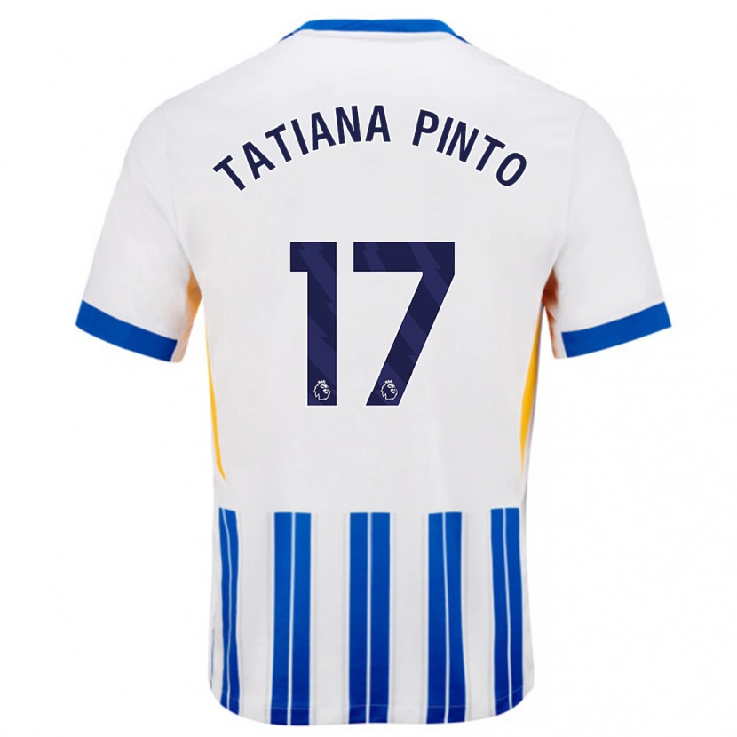 Danxen Kid Tatiana Vanessa Ferreira Pinto #17 White Blue Pinstripes Home Jersey 2024/25 T-Shirt