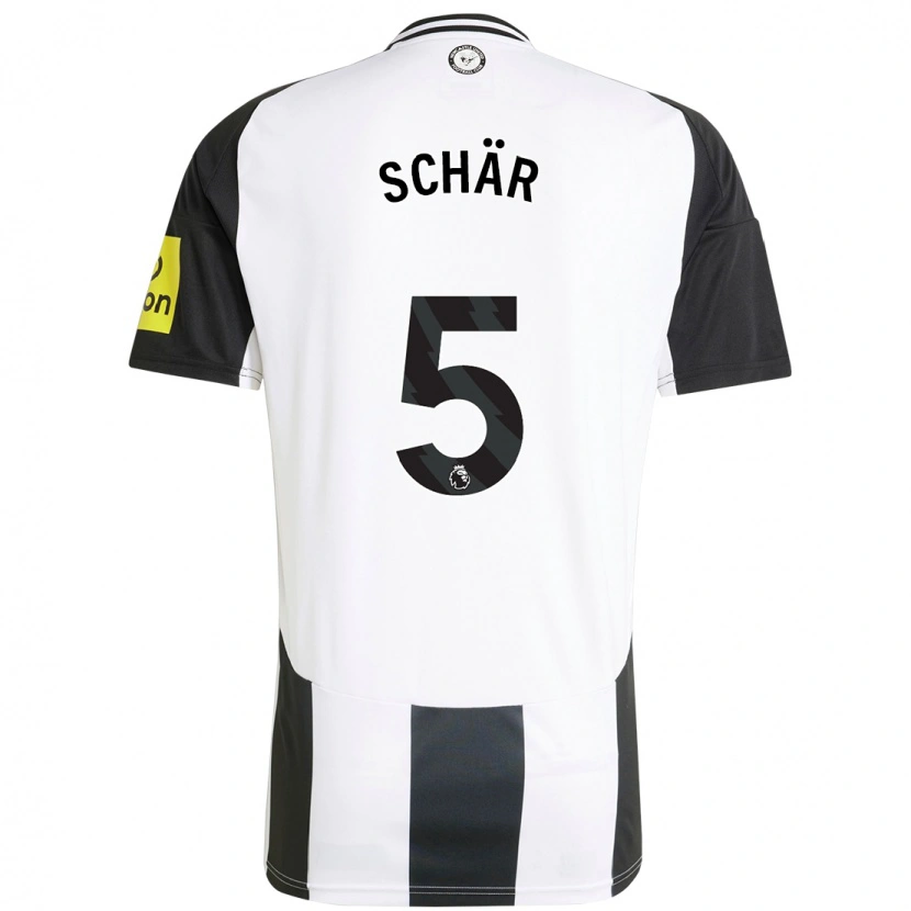 Danxen Kid Fabian Schär #5 White Black Home Jersey 2024/25 T-Shirt