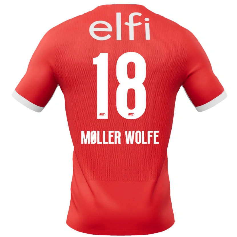 Danxen Kid David Møller Wolfe #18 Red White Home Jersey 2024/25 T-Shirt